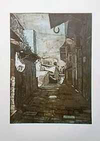 Jerusalem, Aquatinta, 40x30 cm