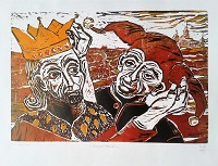 Papierboote, Aquatinta, 3 Platten, 29x19,5 cm