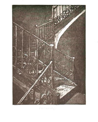 Karrieretreppe, Aquatinta, 20 x 15 cm