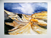 Negevwüste, Aquarell, 42x56 cm